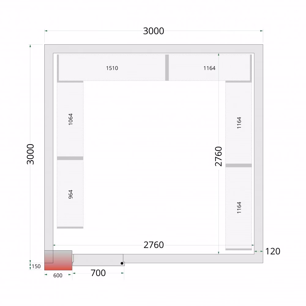 CRNF3030 Tefcold Shelf Rack System Kit
