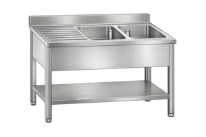 Inox pult z dvojnim koritom na desni Mittel G1256