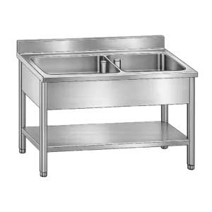 Inox široko dvojno pomivalno korito Mittel G1287