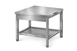 Inox delovna miza z rešetkasto spodnjo polico Mittel G2406