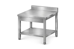 Inox delovna miza z spodnjo polico in robom Mittel G2316