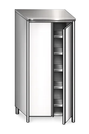 Nevtralna inox omara z dvojnimi krilnimi vrati Mittel V04207