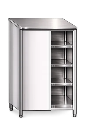Nevtralna inox omara z drsnimi vrati Mittel V04208