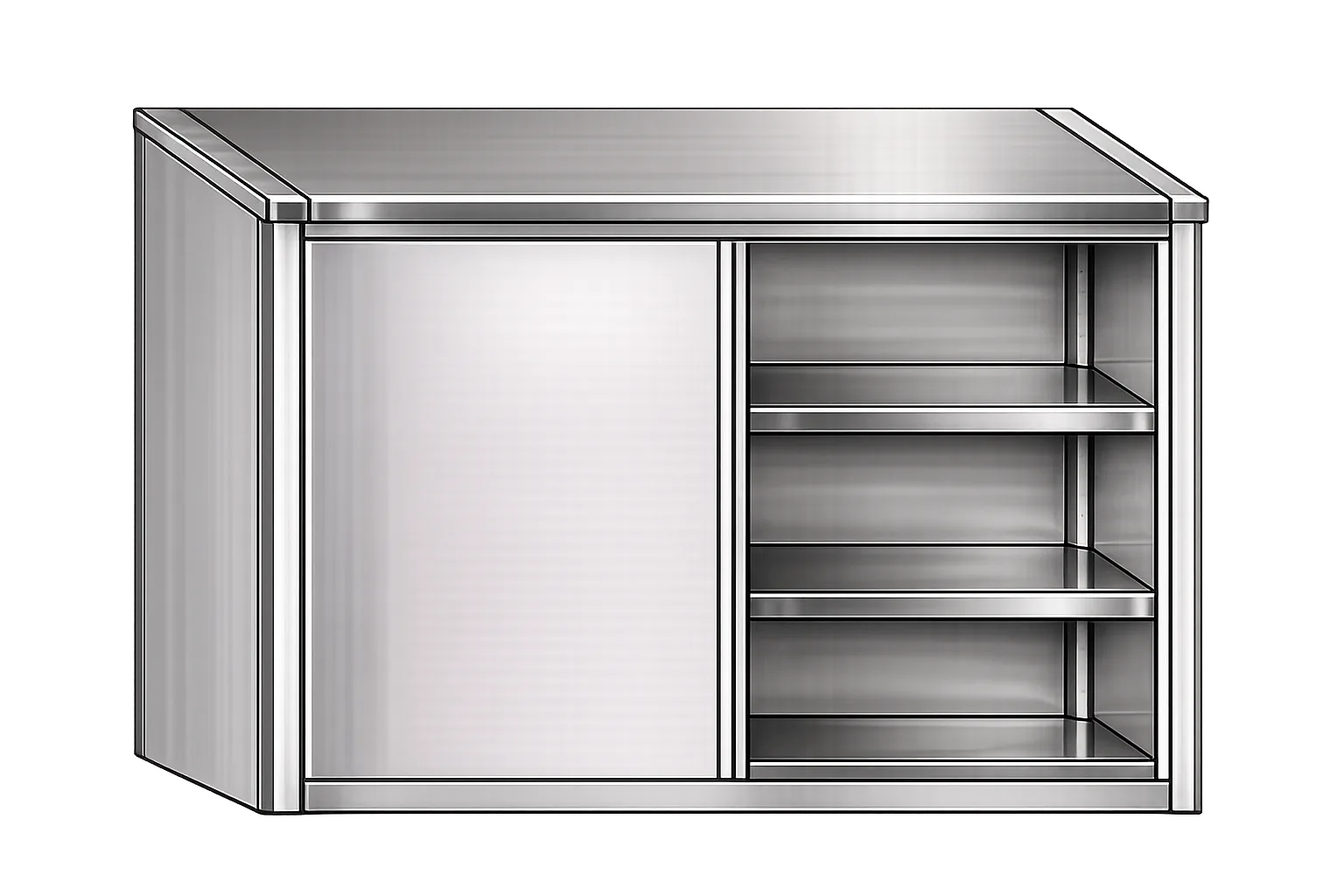 Inox viseča omarica z drsnimi vratci Mittel 09991