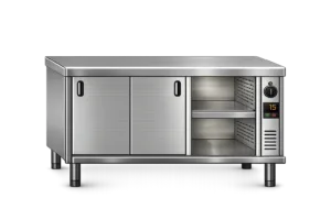 Inox grelni pult z drsnimi vrati Mittel 23600