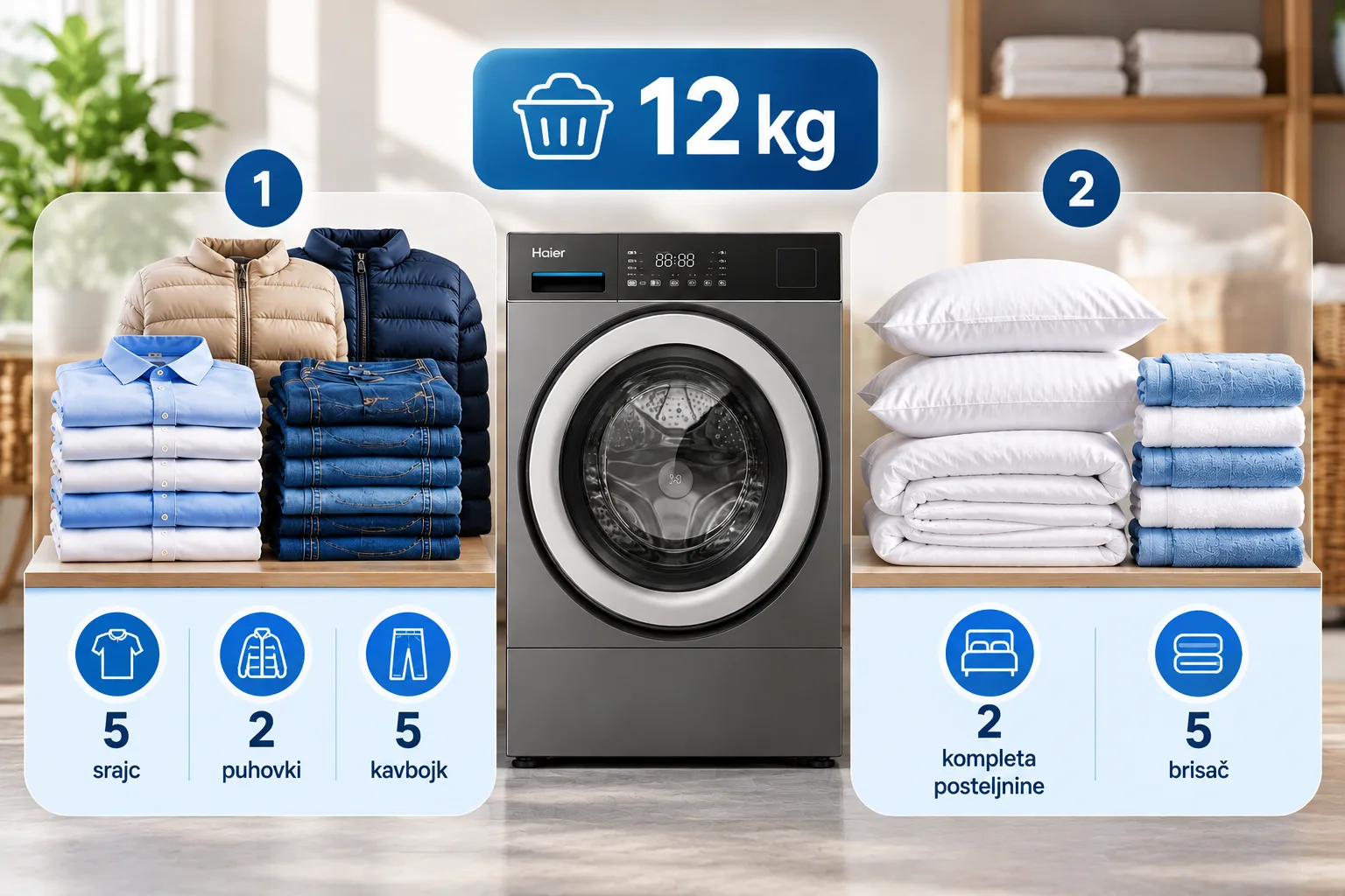 Profesionalni pralni stroj Haier HCW12CBD - slika 3